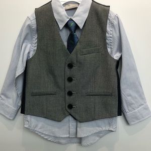 🆕Boys Next Vest Shirt & Tie Set Sz 1 1/2 - 2 yrs